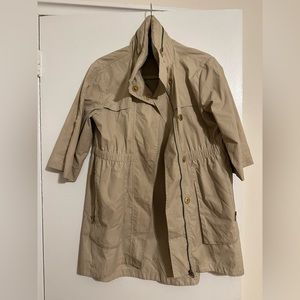 Ali Ro nude jacket with zipped in hoodie